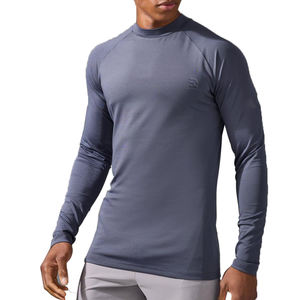 Camisetas atléticas de poliéster 100% para hombre, camisetas de compresión de secado rápido, camiseta atlética de verano de manga larga para hombre - Product Image 4