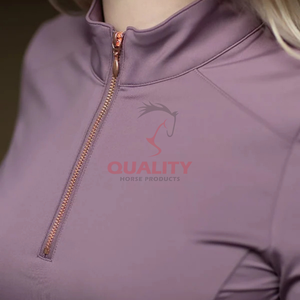 Camiseta de equitación atlética para mujer, elegante, transpirable, ligera, que absorbe la humedad, tela elástica, tops cómodos y duraderos - Product Image 6