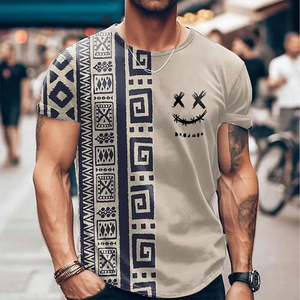 T-shirts d'été à manches courtes respirants 100% coton de haute qualité avec logo et design personnalisés pour hommes - Product Image 3