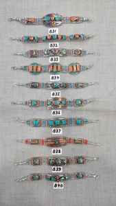 สินค้ามาใหม่สำหรับทุกเพศสร้อยข้อมือประดับมุกเทอร์ควอยซ์ทำจากทองแดงแนววินเทจสไตล์คลาสสิกกำไลแฟชั่นโลหะสีทองสำหรับปาร์ตี้ - Product Image 3