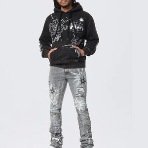 Sweat-shirts d'hiver pour hommes brodés de strass - Entièrement personnalisables, anti-plis, 100 % coton molletonné, haute qualité - Product Image 5