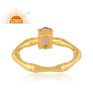 ชุดพลอยซิทรินตัดรูปวงรี,เครื่องประดับแหวนออกแบบแฮนด์เมดเงินสเตอร์ลิงชุบทอง18K สำหรับผู้ผลิต - Product Image 4