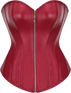 Corset en similicuir PVC respirant avec rivets, haut pour femme, fermeture éclair, sur-buste, gaine de taille, écologique, léger, lingerie de mode, body - Product Image 2