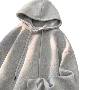 Automne poids lourd Streetwear pull String français Terry sweats à capuche fabricants 100% coton blanc unisexe élégant hommes sweats à capuche - Product Image 5