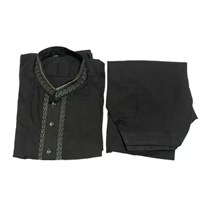 Robe islamique respirante aux dernières tendances, nouveaux modèles de shalwar kameez pour hommes, style pakistanais, ensemble de costume shalwar kameez fantaisie - Product Image 3