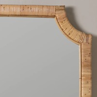 Miroir mural en rotin en forme d'arche vintage, cadre naturel fabriqué à la main pour la décoration intérieure