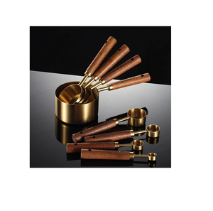 Cuillère à mesurer en laiton personnalisé exigeant manche en bois cuillère à café cuillère à soupe et cuillère à café meilleur prix - Product Image 5