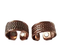 Set Cincin Terapi Magnetik Tembaga Murni Buatan Tangan Dengan Jaring Anyaman Rumit Dan Pola Kepang Gelang Energi Bio Penyembuh Untuk
