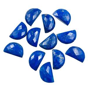 Cuentas facetadas sueltas de piedras preciosas semicirculares de media luna en forma de D de lapislázuli natural para joyería, collar, pulsera, pendientes DIY - Product Image 1