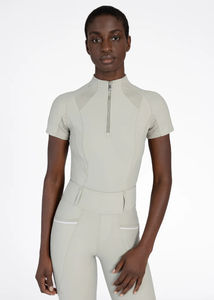 Chemise d'entraînement d'équitation pour femmes, tissu léger, respirant et extensible, manches courtes, haut d'équitation, service OEM personnalisé - Product Image 4