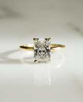Bague de fiançailles en diamant taille radiant allongée 2,71 carats certifiée GRA, style Art Déco, halo caché, scintillante, de luxe