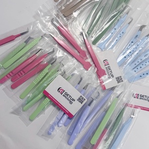 Ensemble de pinces professionnelles pour extensions de cils, haute précision, en acier inoxydable, antistatiques, antimagnétiques, pinces pour volume - Product Image 4