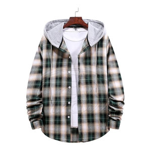 Custom Color Solid Winter Men's Hooded Shirt 100% Cotton Breathable Eco-Friendly Quick Dry Regular Fit High Quality Streetwear - Product Image 2