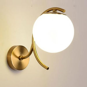 Classic Off-White Round Shade Indoor Wall Lamp Sconce LED Light Source with Iron Body for Home <b>Office</b> Bedroom Living Room Decor - Product Image 4