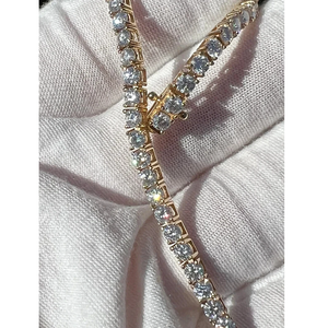 Pulsera de tenis de diamantes creada en laboratorio de 4,50 CT para mujer, pulseras de diamantes de moissanita hermosas chapadas en oro amarillo de 14 quilates, brazaletes - Product Image 1