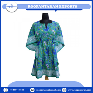 Latest Design Custom Print <b>Kaftan</b> Free Size Pure Cotton Hand Block Printed Fashionable Beach <b>Kaftans</b> for Sale at Best Price - Product Image 4