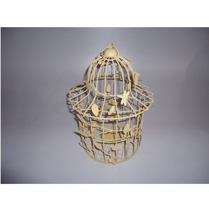 Jaula para pájaros de hierro redonda rústica para exteriores en jardín, color sólido para el hogar, jardín, pájaros, jaulas para mascotas a la venta - Product Image 5