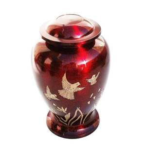 Handcrafted Bohemian Design Brass Urn for Human Ashes | Premium Eco-Friendly <b>Memorial</b> Keepsake Tabletop <b>Vase</b> - Product Image 3