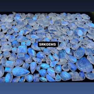 Cabinas Rainbow ovaladas Moonstone de calidad AAA, paquete de 8 piezas. Código de cabujones de buena calidad AAAA, cabujón de piedra lunar - Product Image 4