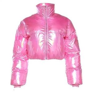 Veste bomber courte ample de haute qualité, confortable, à capuche, réversible, en polyester rembourré, légère, respirante, pour femmes - Product Image 2