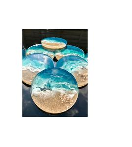 Sous-verre en résine unique de luxe de 5 mm avec surface résistante à la chaleur, décoration d'intérieur artisanale de qualité supérieure - Product Image 1