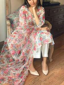 2024 recién llegados conjunto de Kurti Palazzo de algodón con estampado indio y pakistaní para mujer con alta calidad a precio barato - Product Image 2