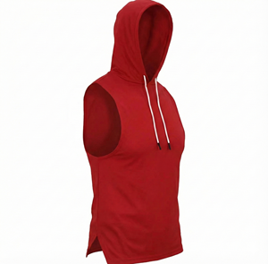 Nouveau Débardeur à Capuche Brodé pour Homme, Tendance Hiver, 100% Coton, Coupe Slim, Sport et Fitness, Imperméable, Respirant, Écologique - Product Image 1