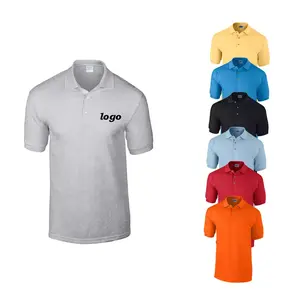 100% algodón Box Fit recortado de gran tamaño para Polo camiseta para hombres ropa de calle camiseta lisa hombro caído patrón sólido de punto - Product Image 3