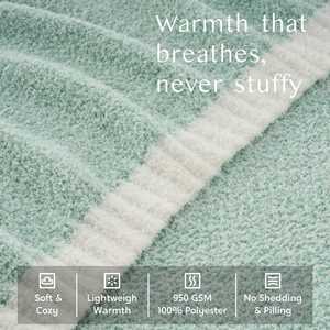 Manta de tiro de punto cepillado transpirable ecológica verde 50 ''x 60'' para sofá cama sofá - Product Image 6