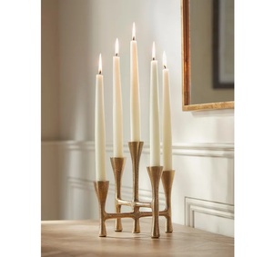 Bougeoir Design à 5 bras en or ou plusieurs couleurs avec tailles personnalisées pour la décoration de mariage et de festival à la maison - Product Image 2