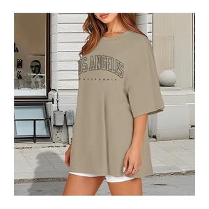 New Collection Printed 100% Cotton Women's <b>T</b>-<b>Shirt</b> Half Sleeve Round Neck Shoulder Slope Oversized Comfortable From Bangladesh - Product Image 3