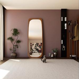 Espejo de Pared Grande Asimétrico con Marco de Madera Ecológico Hecho a Mano, Diseño Moderno para Sala de Estar y Baño, Precio Económico - Product Image 5