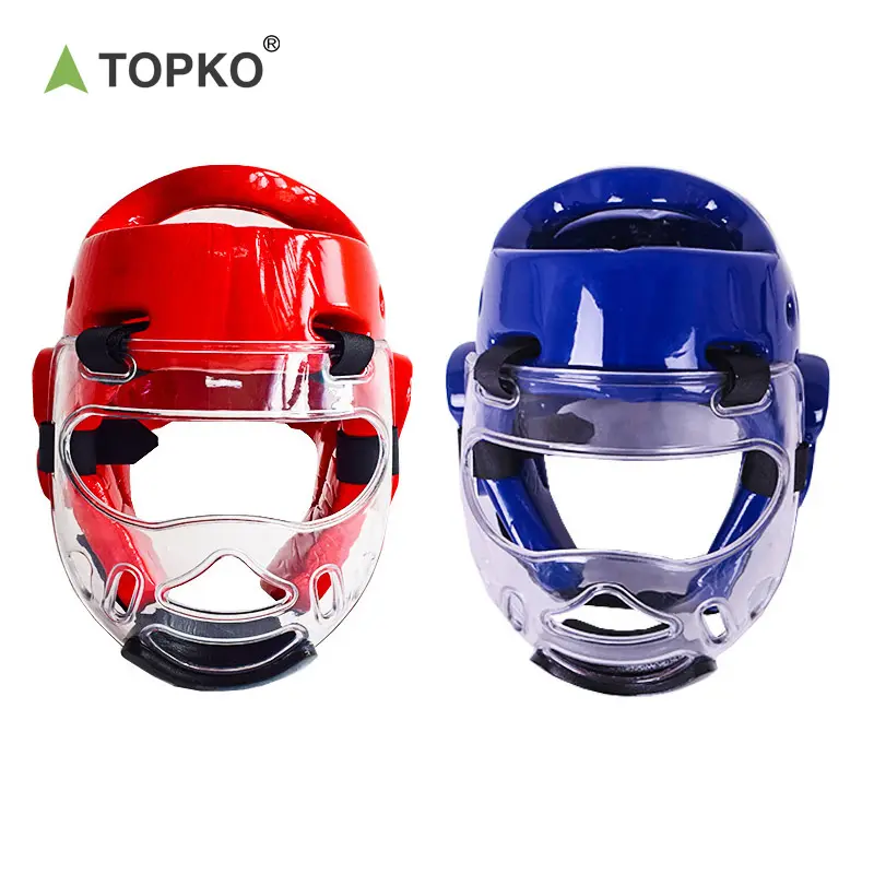 TOPKO High Quality Professional Taekwondo Blue Red Head Protector Guard Helmet Gear Taekwondo Helmets