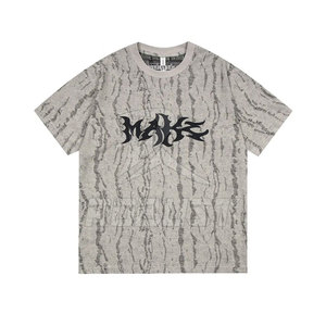 T-shirt pour homme personnalisé de haute qualité, 100% coton, lavage à l'acide, effet vieilli, broderie, respirant, séchage rapide, col rond, style vintage - Product Image 1