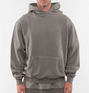 Sweat-shirt à capuche unisexe en molleton de coton surdimensionné à épaules tombantes, sweat-shirt lourd en molleton français, pull personnalisé pour hommes - Product Image 5
