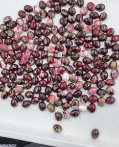 Alta calidad Natural rojo rosa Dalia turquesa suelta corte ovalado cabujón piedra preciosa para la fabricación de joyas gemas al por mayor - Product Image 1