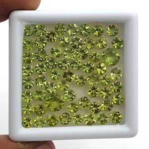 Pierre précieuse verte péridot 100% naturelle, taillée en vrac, vente en gros, coupe ronde fantaisie, effet œil de chat, taille calibrée, vente en vrac de pierres précieuses - Product Image 4