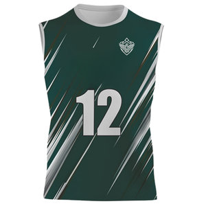 Ensemble de survêtement vert olive sans manches pour équipe sportive – Tenue d'entraînement respirante et anti-humidité pour l'été - Product Image 2