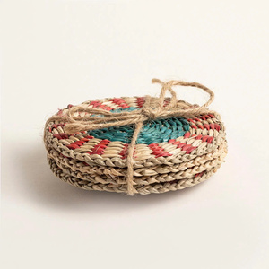 Natural Seagrass <b>Coaster</b> Handmade Table Protection For Home And Restaurant Use Table Setting Set Decor - Product Image 3