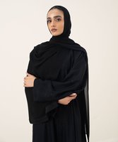 Nouvelle Abaya Islamique Modeste pour Femme 2025, Ouverte sur le Devant, Longueur Ras du Sol, Coupe Ample, Col et Manches Longues, Infroissable, Faite à la Main, en Georgette/Nida