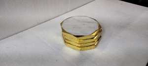 Sous-verres en marbre naturel incrustés avec incrustation en laiton Design élégant en laiton pour la maison bureau hôtel pendaison de crémaillère cadeau - Product Image 5