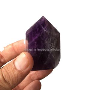 Torre de cristal de amatista púrpura Natural obelisco tallado Reiki piedra curativa para Feng Shui decoración del hogar Material de piedras preciosas - Product Image 1