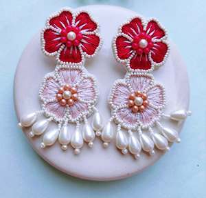 Pendientes de Flores Bordados a Mano, Pendientes Personalizados con Cuentas Múltiples, Joyería Festiva para Mujer al Mejor Precio, Pendientes con Cuentas - Product Image 2