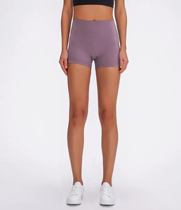 Pantalones cortos de Yoga cepillados de doble cara para mujer Primavera Verano entrenamiento transpirable correr deportes tres Partes pantalones cortos calientes Logo Streetwear - Product Image 2