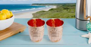 Mint Julep <b>Cup</b> <b>Copper</b> Drinkware Accessories ND Hammered Pack of 2 Tea <b>Cups</b> & Saucers - Product Image 5