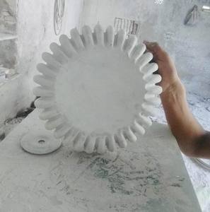 Tazón acanalado de mármol blanco y negro para decoración del hogar, suministro artesanal de piedra Natural de calidad superior OEM, calor pulido, Apto para lavavajillas - Product Image 2