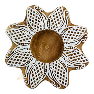 Portavelas de Madera en Forma de Estrella, Hecho a Mano, Ecológico, Impreso en 2 Colores (Sin Vela), Oferta Inteligente y Moderna para Festivales - Product Image 3