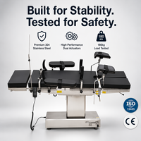 Table d'opération chirurgicale électrique 5 fonctions CH-T200 compatible avec bras en C, glissière longitudinale de 300 mm, acier inoxydable 304, ISO CE
