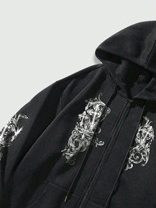 Sweat à capuche surdimensionné en éponge française avec logo personnalisé Vintage délavé à l'acide 100% coton thermique pour hommes - Product Image 4