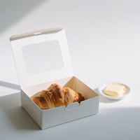 Emballage de boîte en carton blanc de couleur personnalisée pour gâteaux et croissants boîtes d'expédition de boulangerie pour la vente en gros